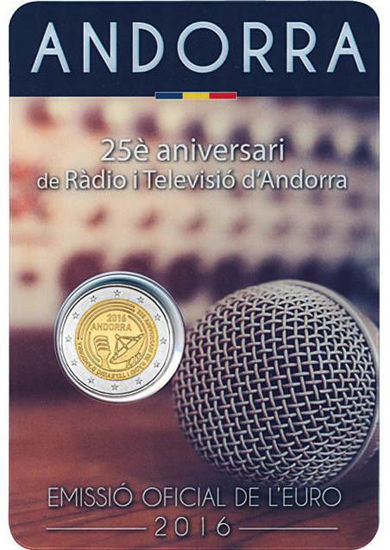 Picture of Андорра 2 евро 2016, 25 лет радио и телевидения Андорры