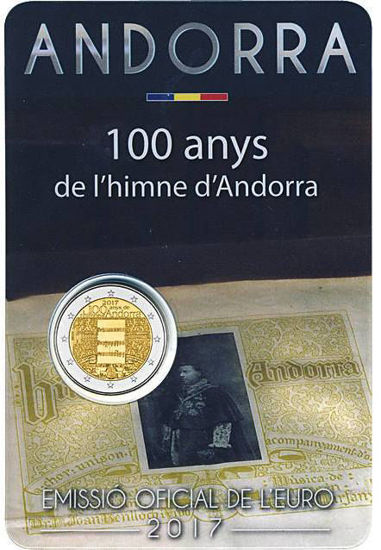 Picture of Андорра 2 евро 2017, 100 лет гимну Андорры