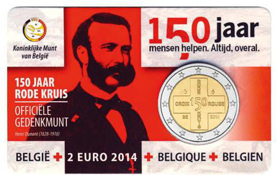 Picture of Бельгия 2 евро 2014, 150 лет Красному Кресту