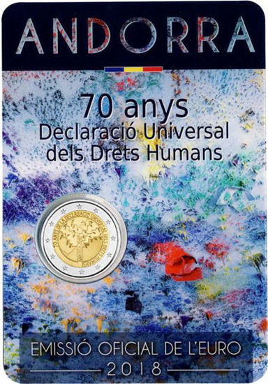 Picture of Андорра 2 евро 2018, 70 лет декларации прав человека