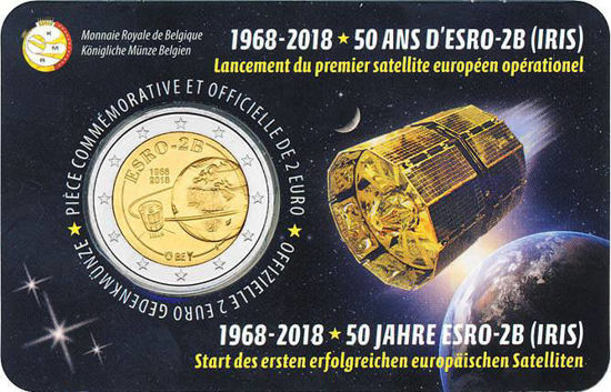 Picture of Бельгія 2 євро 2018, 50 років запуску першого європейського супутника