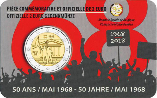 Picture of Бельгія 2 євро 2018, 50 років Студентського повстання в травні 1968 року
