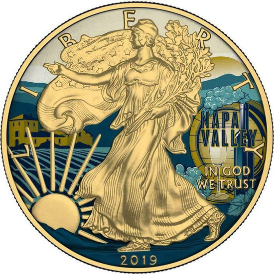Picture of Серебряная монета "Американский орел Liberty - долина Напа" 31.1 грамм 2019 г. США
