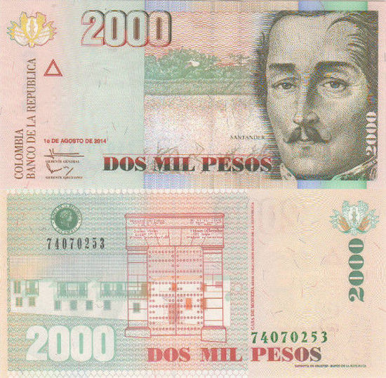 Picture of Колумбия 2000 песо 2014 (Р457z)