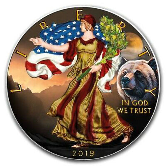 Picture of Серебряная монета "Американский орел Liberty - Медведь" 31.1 грамм 2019 г. США