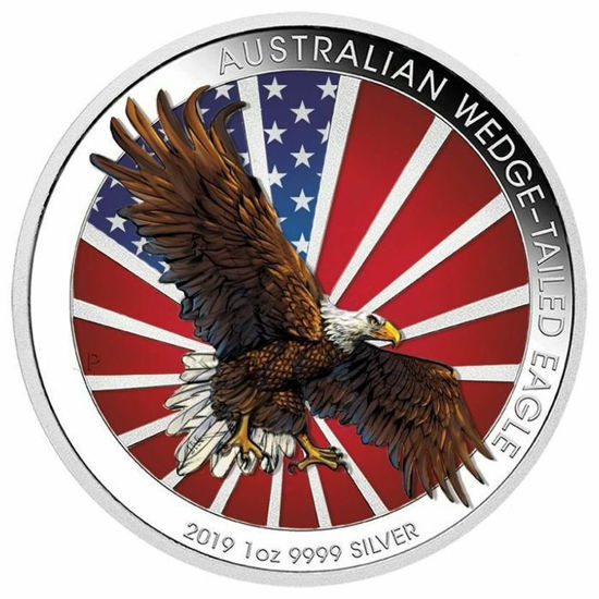 Picture of Срібна кольорова монета "Клинохвостий Орел" 31,1 грам, Австралія 2019 р.
