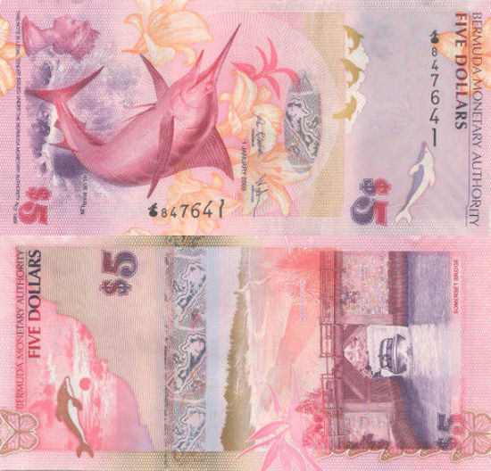Picture of Бермудские острова 5 долларов 2009 (Р-58а)