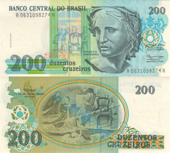 Picture of Бразилия 200 крузейро 1990 (Р-229)