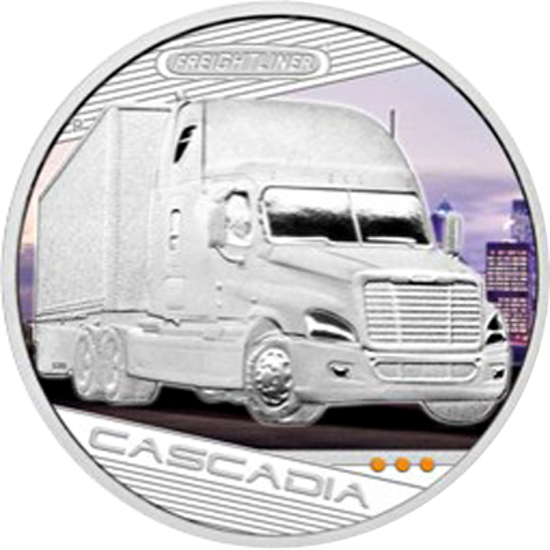 Picture of Серебряная монета "Короли дорог - Freightliner Cascadia" 31,1 грамм Тувалу
