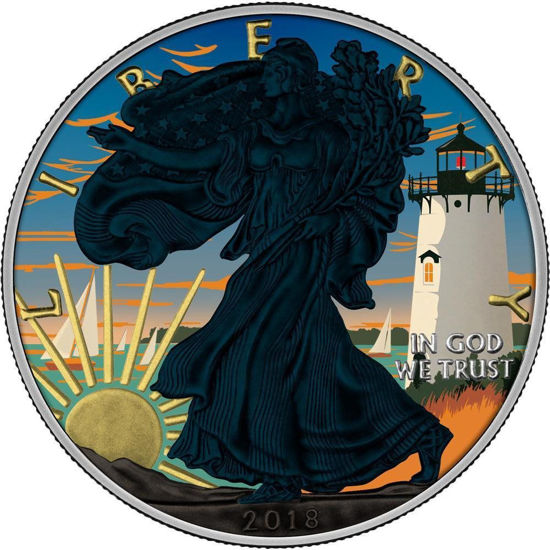 Picture of Срібна монета "Американський орел Liberty - острів Мартас-Він'ярд" 31.1 грам 2018 р. США