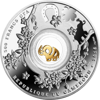 Picture of Срібна монета 7 СЛОНИКІВ 2016  серії «Монети на щастя» з елементом покритим 24К золотом "GOOD LUCK"