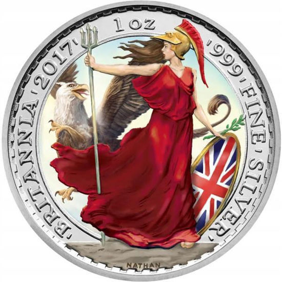 Picture of Серебряная монета "Британия и Гриффин" 2017 Великобритания 31,1 грамм Britannia