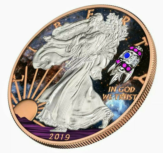 Picture of Срібна монета "Американський орел Liberty - космічна ракета" 31.1 грам 2019 р. США