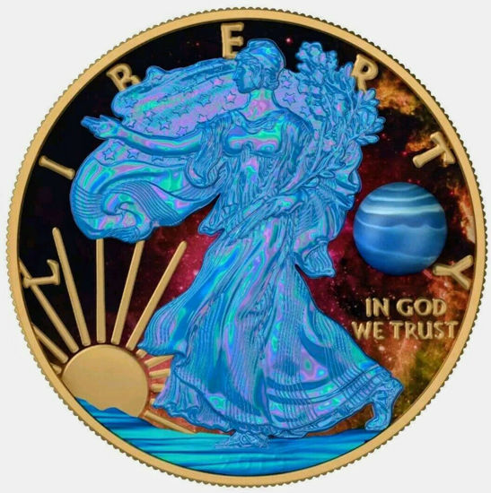 Picture of Срібна монета "Американський орел Liberty - Астрономія Нептун" 31.1 грам 2019 р. США