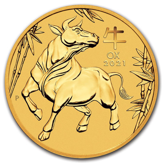 Picture of Золотая монета Австралии "Lunar III - Год Быка" 3,11 грамм 2021 г.