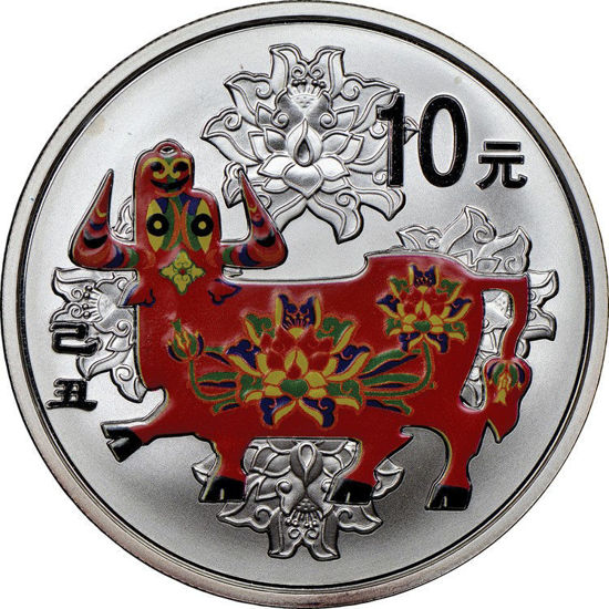 Picture of  Срібна монета "Рік Бика" 31,1 грам 2009 р Китай
