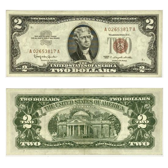 Picture of 2 долари США 1963 р. "номер - рандомний"