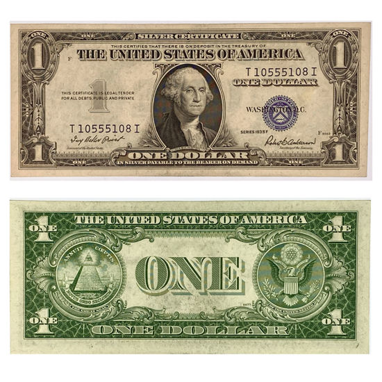 Picture of 1 доллар США номиналом 1935 F  "номер - Т 10555108 I"