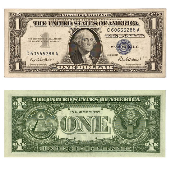 Picture of 1 доллар США номиналом 1957 г. "номер - C 60666288 A"