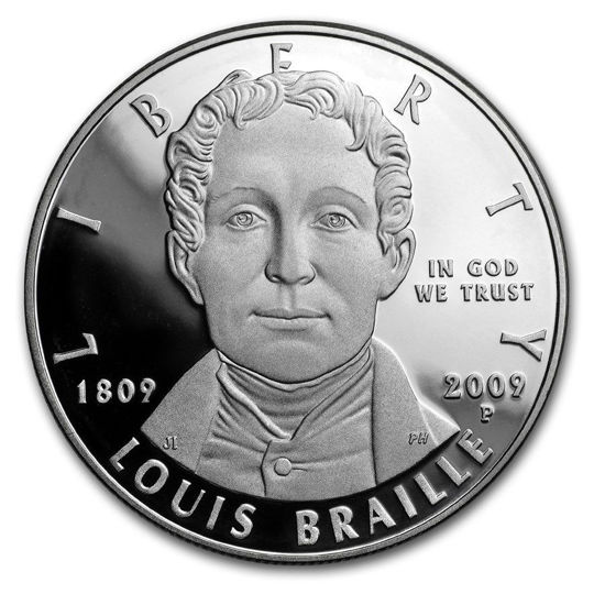 Picture of Серебряная монета "Liberty - Луи Брайль" 1 доллар США 2009