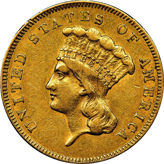 Picture of  Золота монета "Три долара" 5,01 грам США 1855 р