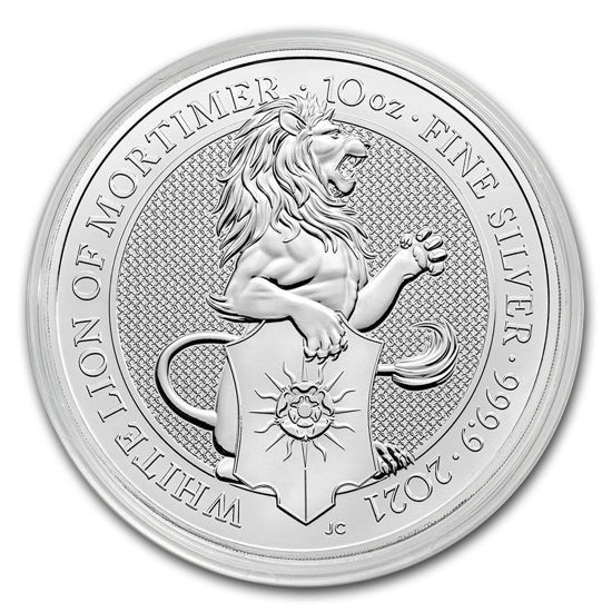 Picture of Серия Звери Королевы Серебро Белый Лев Мортимера 311 грамм, VIII/X The White Lion of Mortimer, Великобритания 2021