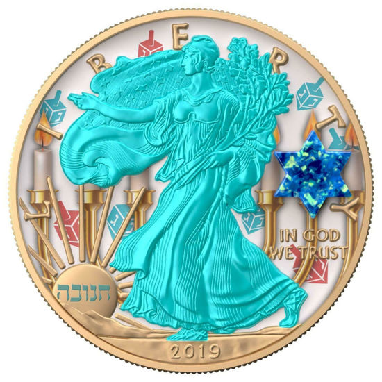 Picture of Серебряная монета Liberty "Еврейский праздник ХАНУККА - HANUKKAH" 31.1 грамм 2019 США