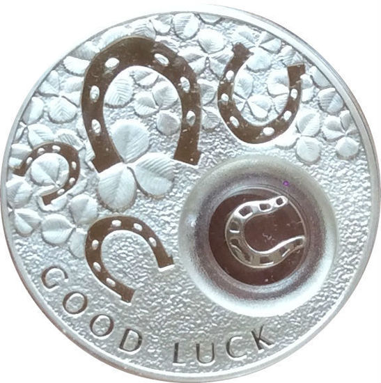 Picture of Срібна монета " Підкова на щастя  GOOD LUCK" 
