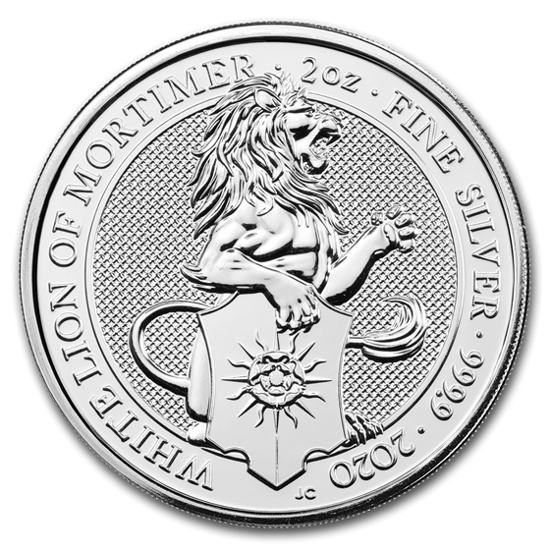 Picture of Серія Звірі Королеви Срібло Білий Лев Мортімера 62,2 грам, VIII / X The White Lion of Mortimer, Великобританія 2020
