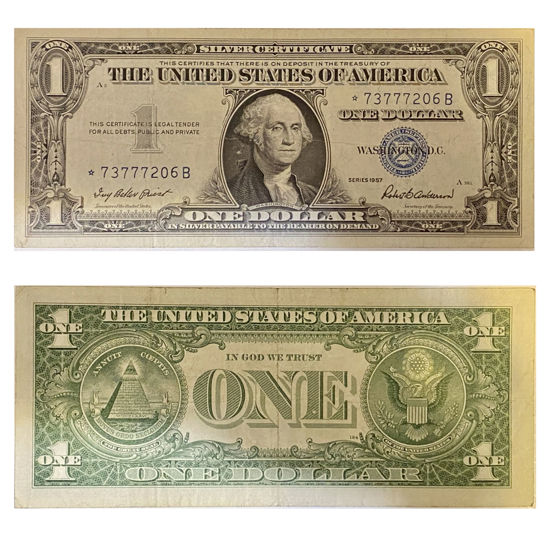 Picture of 1 доллар США номиналом 1957  "номер -  * 73777206 B "