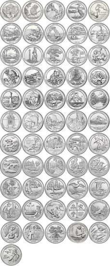 Picture of США 25 центов 2010-2021, Набор 56 монет "Серия Национальные Парки"