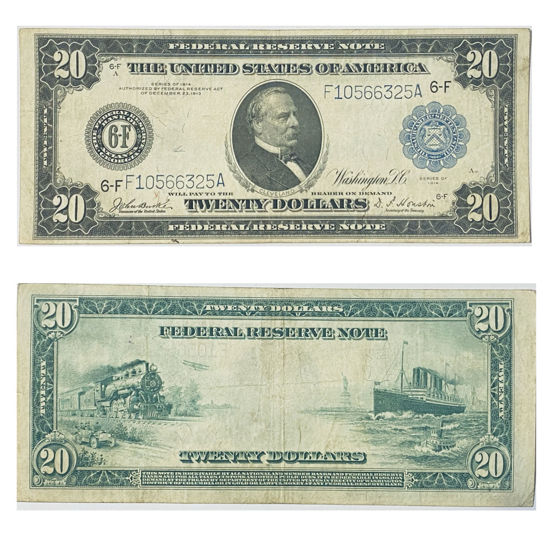 Picture of 20 доларів США 1914 р номер. "F 10566325 A"
