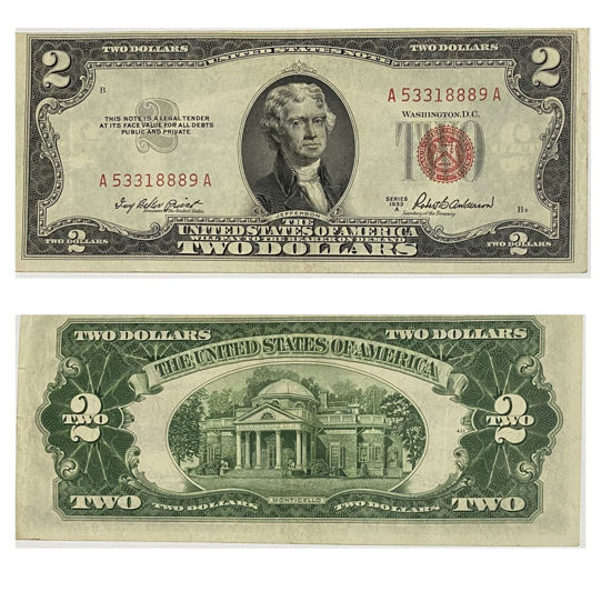 Picture of 2 долари США 1953 г. "номер - рандомний"