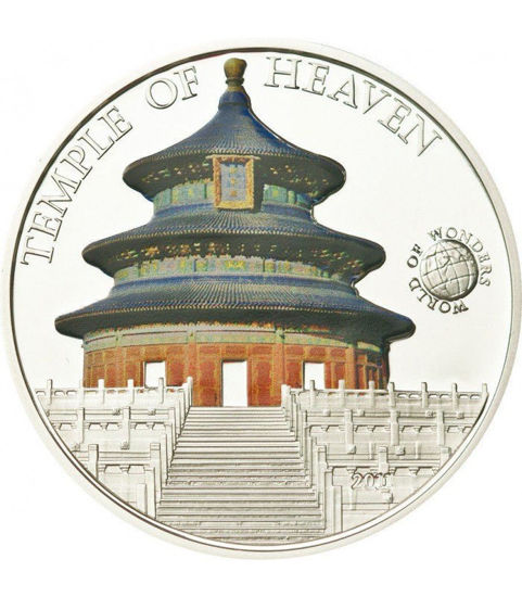 Picture of Срібна монета Світ чудес "Храм неба" 25 грам Палау 2010