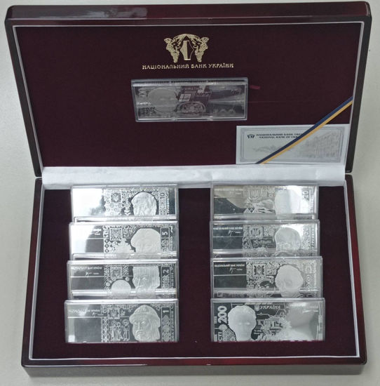 Picture of Набор сувенирных серебряных банкнот Украины