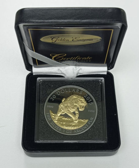 Picture of Серебряная монета "Саблезубый  тигр " (Gold Black Empire Edition)  Канада 2015