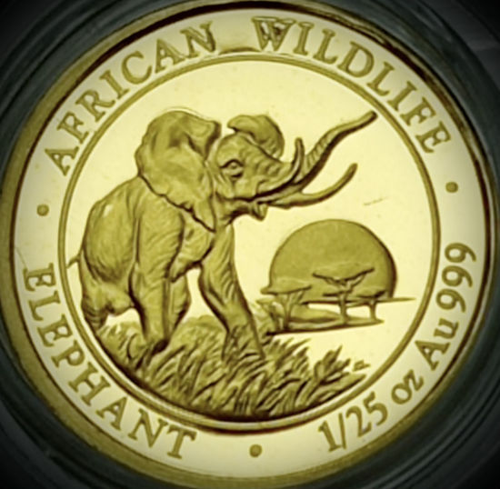 Picture of Золотая монета "Слон - серия "Африканская живая Природа" 1.24 грамм 2009 г.