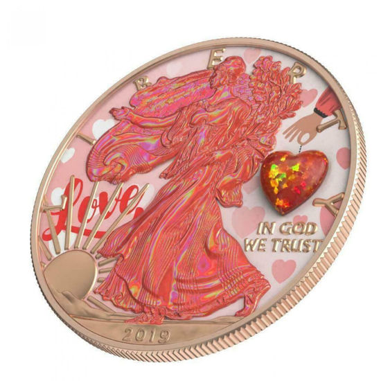 Picture of Серебряная монета  "Американский орел Liberty - Амулет сердце" 31.1 грамм 2019 г. США