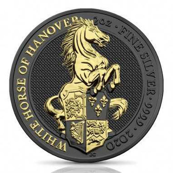 Picture of Серебряная монета Звери Королевы "Белая лошадь Ганновера" Gold Black Empire 62.2 г.