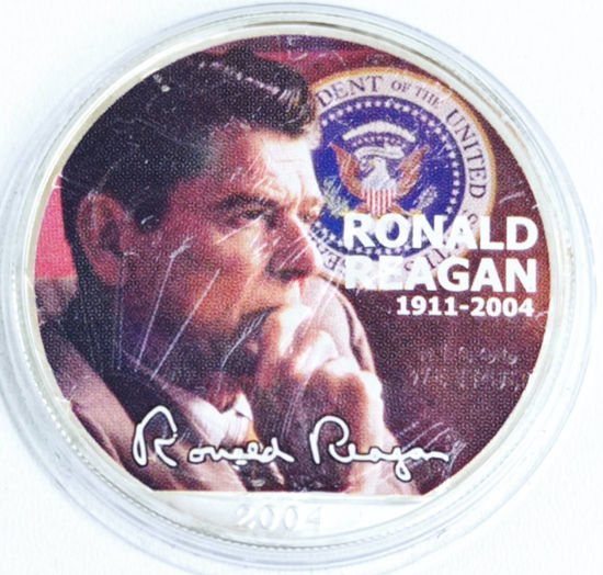 Picture of Серебряная цветная монета "Рональд Рейган - Liberty " 2004г 1 Доллар США