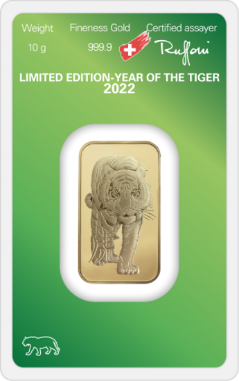 Picture of Золотий злиток 10 ГРАМ ARGOR-HERAEUS - Рік тигра