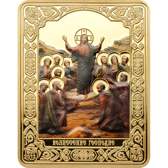 Picture of Срібна монета з позолотою "ВОЗНЕСЕННЯ ХРИСТА - РОСІЙСЬКІ ІКОНИ" 25 грам