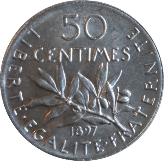 Picture of Срібна монета 50 сантимів 