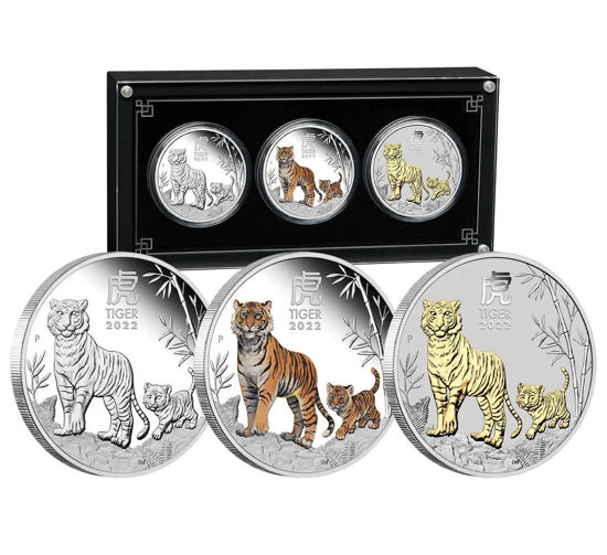 Picture of Набор серебряных монет TIGER Lunar Year Series III Австралия 2022 год тигра