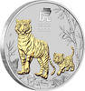 Изображение Серебряная позолоченная  монета «Год Тигра - TIGER Lunar Year Series III» 31.1 г. Австралия 2022