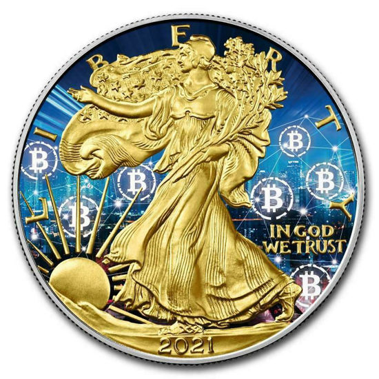 Picture of Срібна монета "Американський орел Liberty - Біткоін блокчейн" 31.1 грам 2021 США