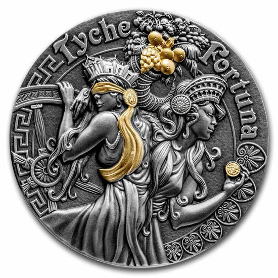 Picture of Cеребряная  эксклюзивная монета "Фортуна и Тихе" Ниуэ 62.2 грамм 2021г