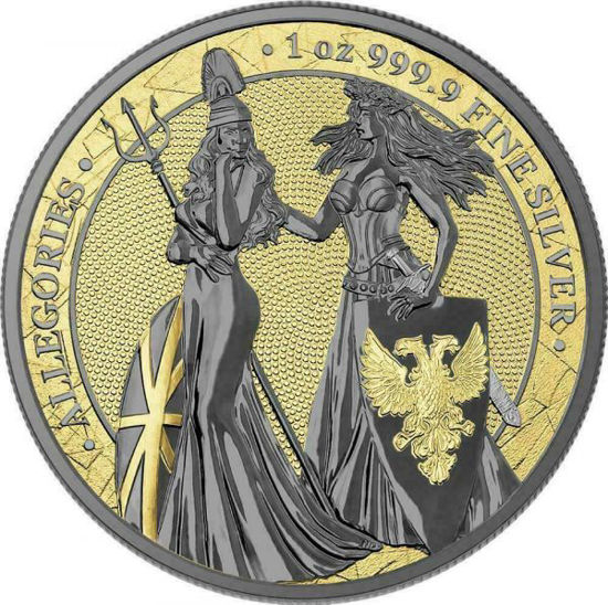 Picture of Серебряная монета «Аллегории - Британия и Германия» Black Gold Space 2019  1 унция