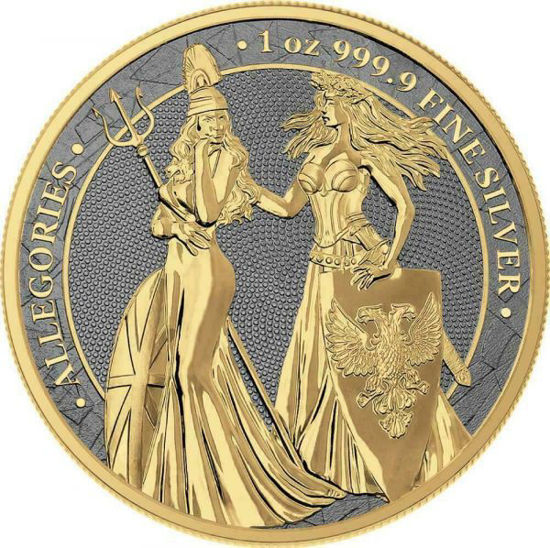 Picture of Срібна монета «Алегорії - Британія та Германія» Black Gold Space  2019