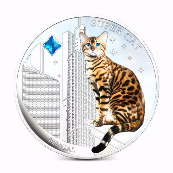 Picture of Срібна монета "Супер кіт - Бенгал" 31.1 грам